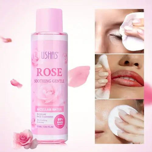Apă Micelară USHAS Rose – Soothing Gentle, Demachiant Purifiant și Hidratant