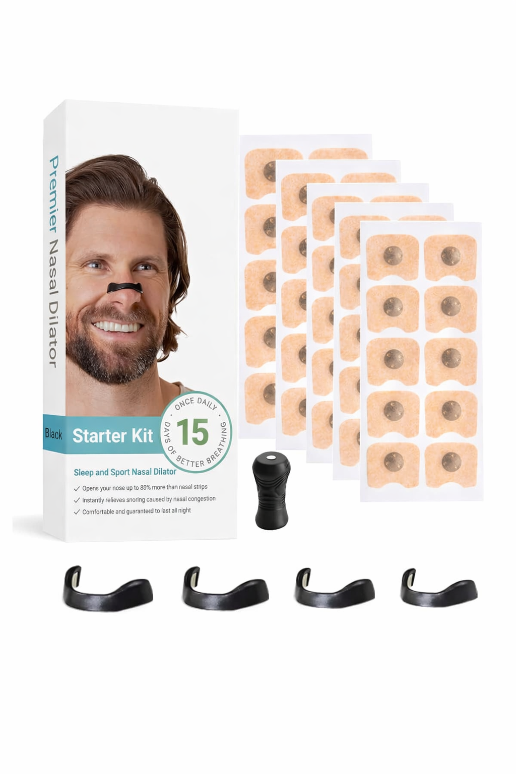 Kit 15 Benzi Nazale Anti-Sforait Extra-Forte - Respiratie Libera si Somn Odihnitor