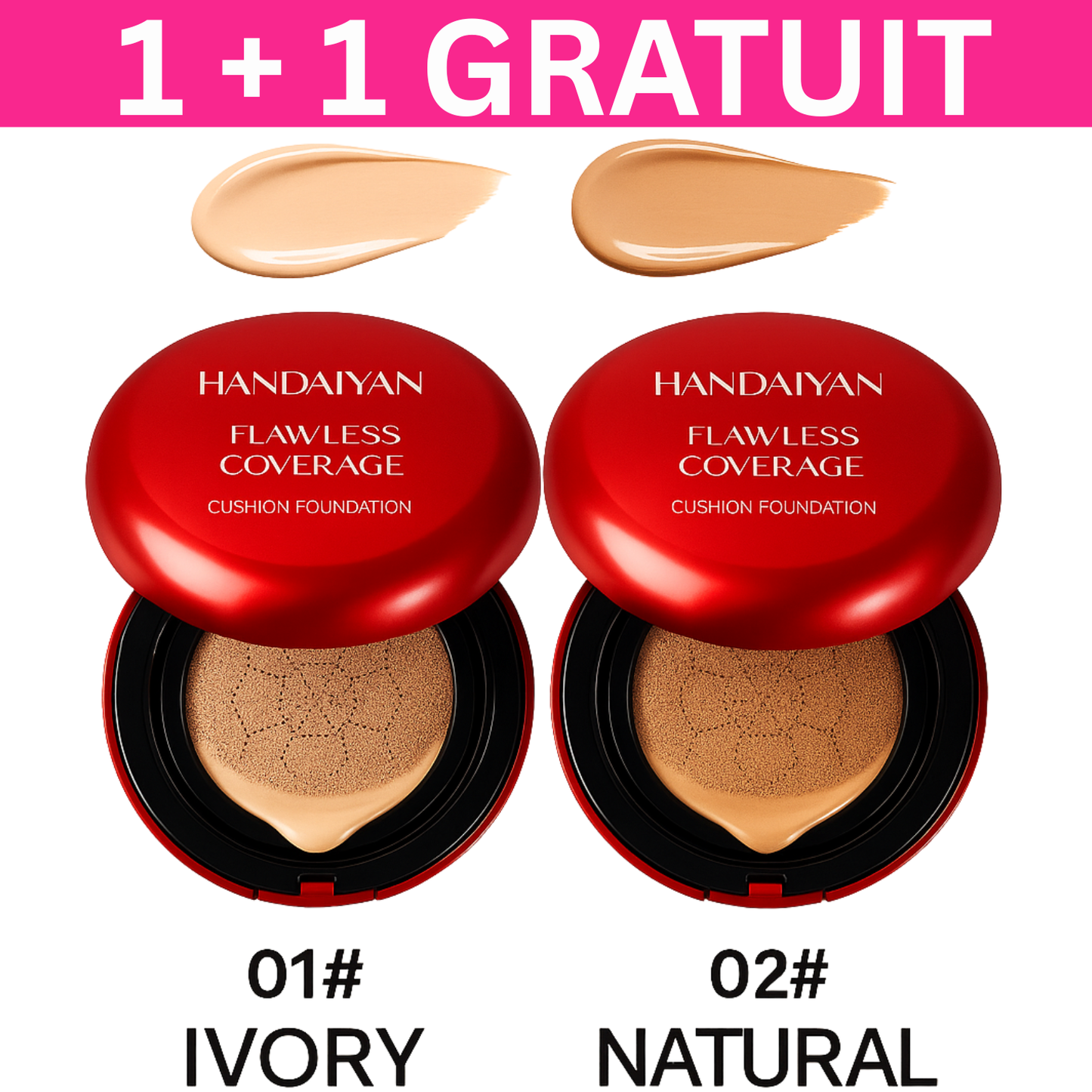 1 + 1 Fond de Ten Tip Cushion, Acoperire Uniformă