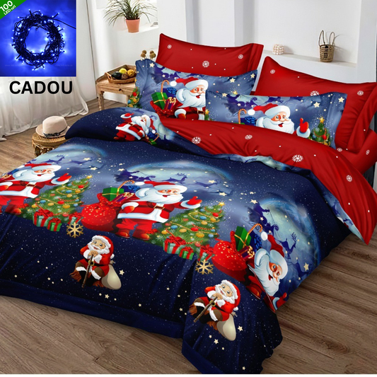 Lenjerie de pat din finet premium ELEGANT PUCIOASA – Crăciun Fericit cu Moșul - LNJ5