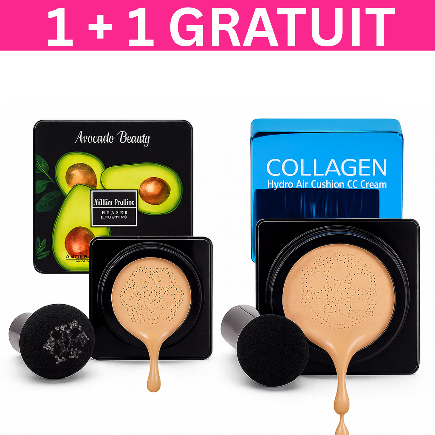 1 + 1 Fond de ten CC cu colagen efect matifiant + Fond de ten CC cu extract de avocado