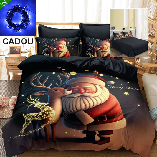 Lenjerie pat finet 3D 6 piese Craciun F-XMAS4