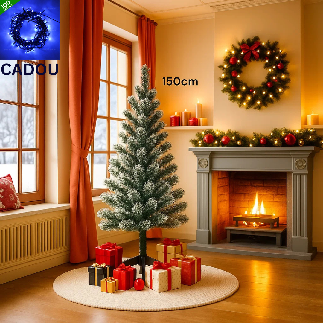 ✨ Brad Artificial 150 cm cu Efect de Zăpadă – Perfect pentru Sărbători Magice