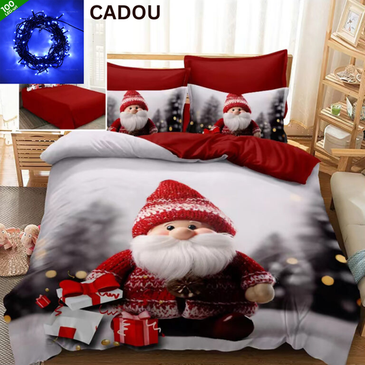 Lenjerie pat finet 3D 6 piese Craciun XMAS1