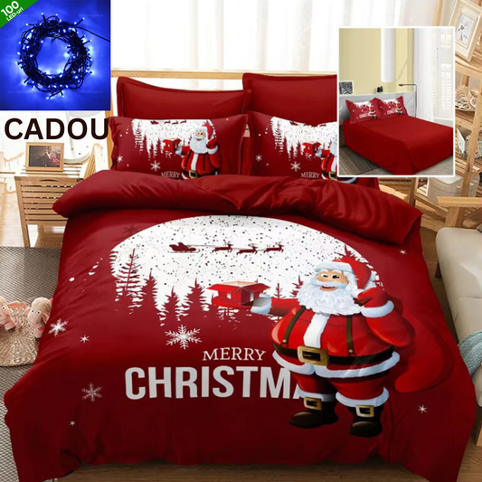 Lenjerie pat finet 3D 6 piese Craciun F-XMAS3