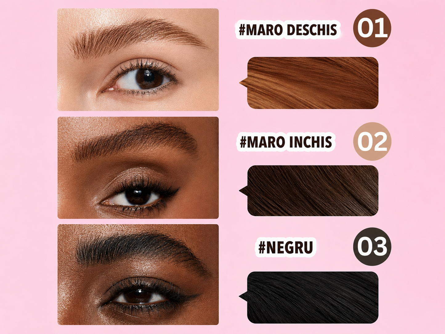 1+1 Gel pentru sprancene cu aplicator inclus - Waterproof si rezistent la transfer