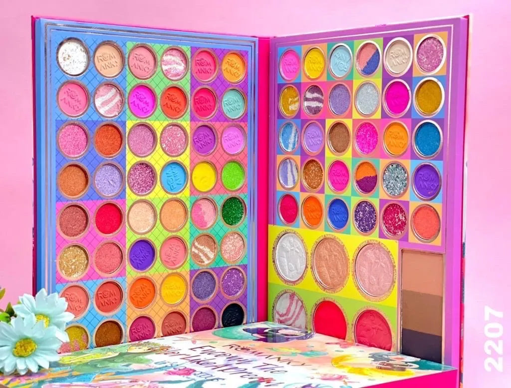 Paletă farduri completă – farduri ochi, glitter, blush, iluminator și contur