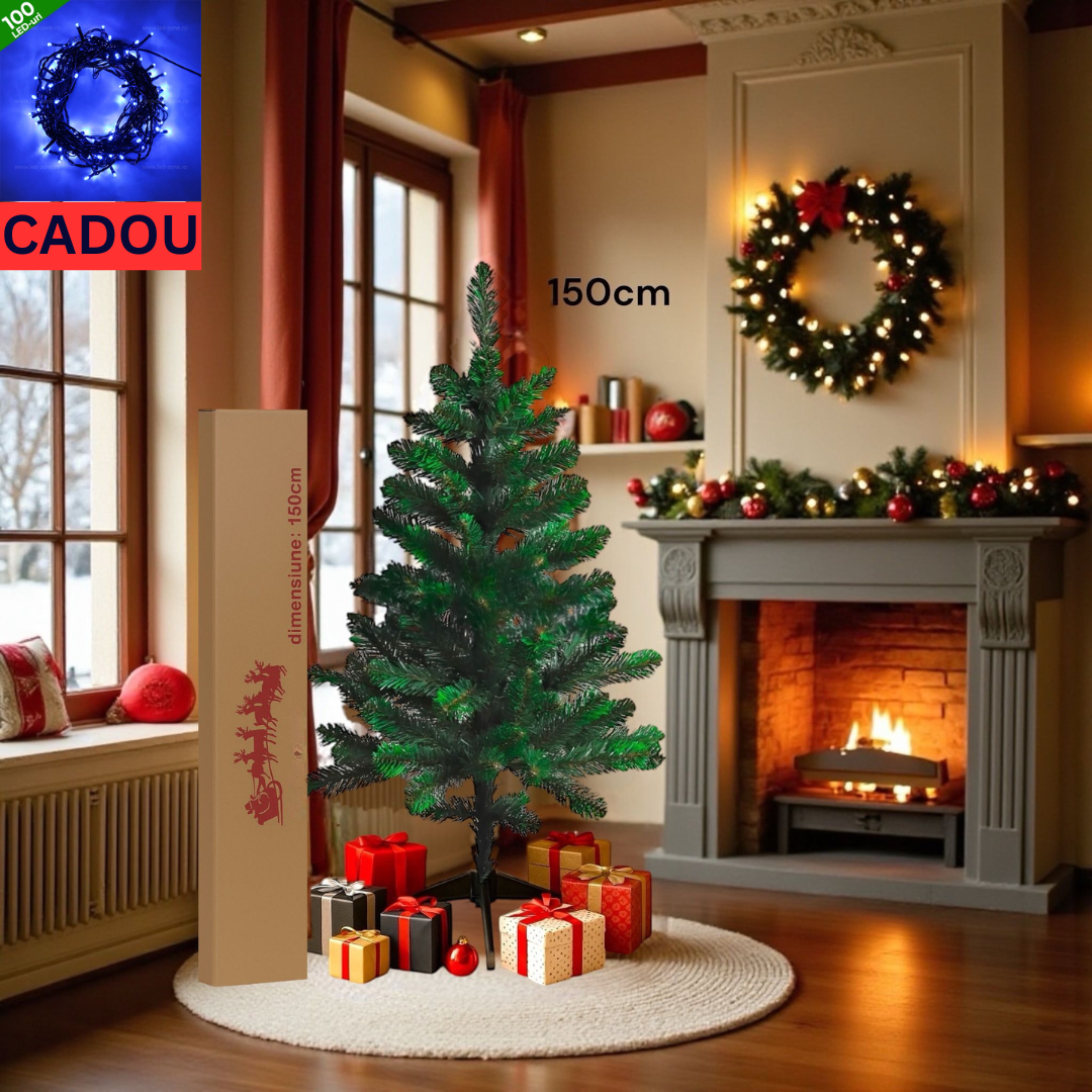 🎄 Brad Artificial 150 cm – Magia Crăciunului la Tine Acasă
