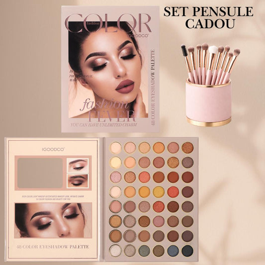 Paleta farduri 48 Culori + Set Pensule Cadou