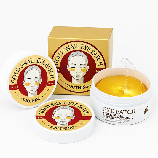 Set 60 Plasturi Ochi Gold Snail – Hidratare, Luminozitate și Anti-cearcăne