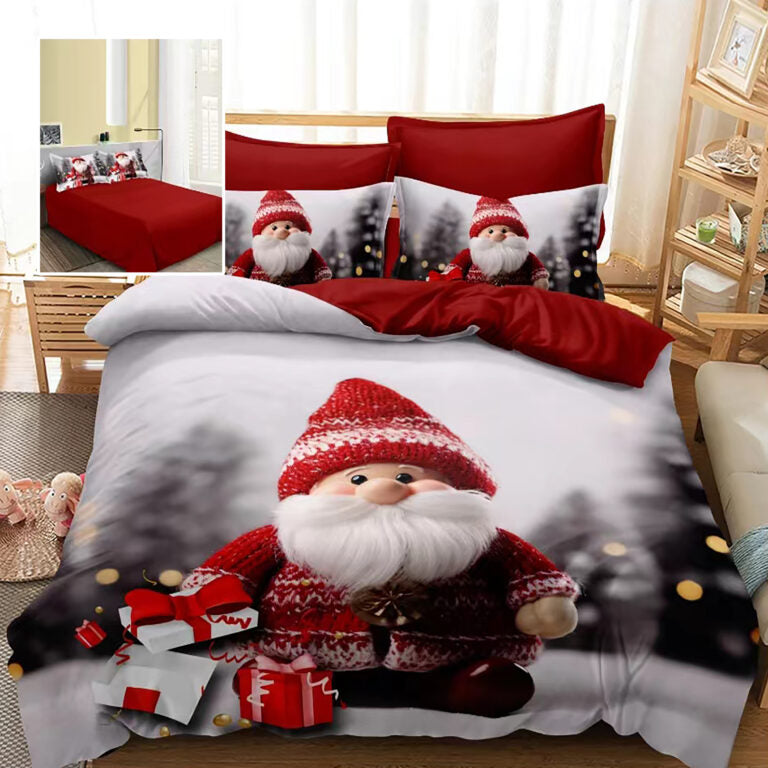 Lenjerie pat finet 3D 6 piese Craciun XMAS1